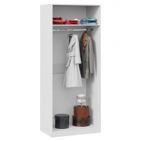 Шкаф для одежды Глосс (ТриЯ) с 1 зеркальной и 1 дверью со стеклом Белый глянец, Стекло - Изображение 1